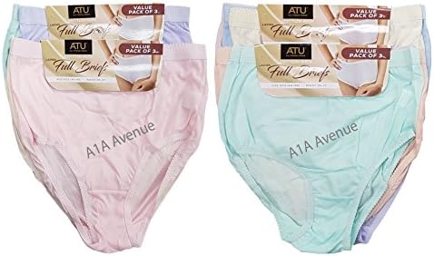 Pack Ladies Pastel Briefs Maxi, 100% Cotton Full Comfort Fit Underwear, Sizes 12-30 (XOS (UK 20-22))