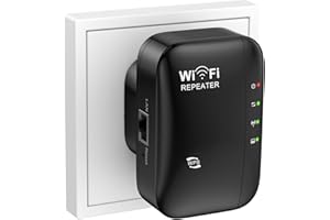 TKIMAT Amplificatore WiFi, Ripetitore WLAN 300 Mbit/s 2.4 GHz, Amplificatore WiFi con Modalità Ripetitore/AP, Booster Wi-Fi Extender con Connessione Ethernet, Amplificatore Internet Fino a 5000 sq.ft e Tutti