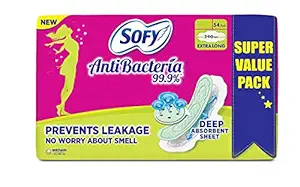 Sofy Antibacteria X-Large Extra Long Pads - Pack of 54 Count