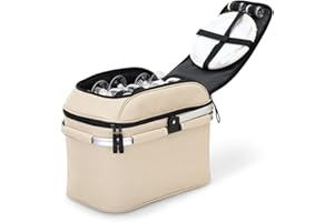 Livoo – Panier Pique-Nique 4 Personnes SEP117C – 23L, 600D, 29 Accessoires Inclus, Beige