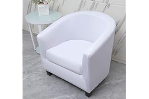 Fansu Funda de Sillón Elástica Chesterfield, Color sólido Funda de Sofá, Universal 2-Piezas Individual Fundas Protector de Butaca para Club, Recepción, Dormitorio (Blanco)