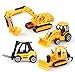 Produktbild Mini Baustelle spielzeug 4er Set Fahrzeugset,TQP-CK Kunststoff Spielzeugauto Bagger Bulldozer Gabelstapler Kultivator ab 3 Jahren