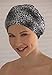 Ladies Black and White Animal Print Shower Cap Shower Hat Fashy Traditional Style