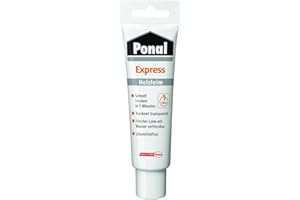 Ponal Express Holzleim, transparent und schnell trocknender Holzkleber für vielseitige Verleimungs- & Bastelarbeiten, wasserfester Leim in praktischer Tube, 1x60g