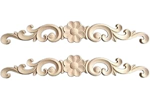 HEALLILY 2 pezzi in legno intagliato appliques onlay mobili angolo onlay decalcomanie cornice decorativa fiore appliques per armadio porta armadio
