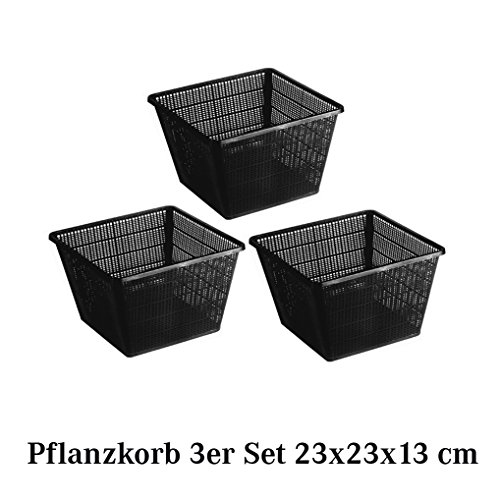 Pflanzkorb 3er Set 23 x 23 x 13 cm Pflanzhilfe Wasserpflanzen