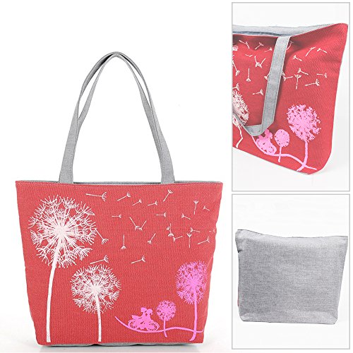 Cadillaps Stoffbeutel Tragetasche Shopper Leinwand Vintage Einkaufstasche Mit Löwenzahn - 2