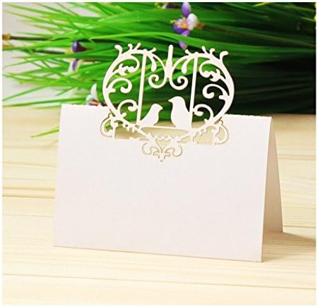 VStoy 100pcs Laser Wedding Table Name Holder Table Decoration Name Place Cards Wedding Party Favor