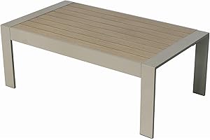 GARDEN STORE DIRECT Wisteria Lane Modern Outdoor Patio Aluminium Furniture Set,Four Colourways, with Sofa, Chairs, Loveseats and Coffee Table, Perfect for any garden (Champagne/Beige, Coffee Table)