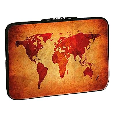 PEDEA Housse de néoprène pour pc portable de 15.6" (39,6cm) Brown Global Map