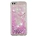 Produktbild HopMore Silikon Glitzer Handyhülle für Huawei Y6 2018 / Honor 7A Hülle 3D Flüssig Transparent Muster Kreativ Lustig Schutzhülle Durchsichtig Handyhülle Stoßfest Gummi Cover Slim Bumper - Kirschblüten