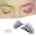Produktbild Magnetisch Künstliche Wimpern, beste gefälschte Wimpernverlängerung für natürliche, ultra dünne Faser Augenwimpern Verlängerung, keine Leim Allergie, 1 paar (4 Stück), natürliche Handarbeit (Natural)