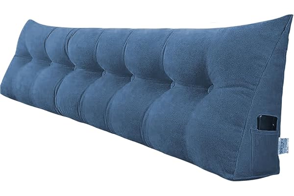 HUOLE Lutande triangelkudde, sänghuvudkudde, läskudde, ryggkudde, stödrygg, stöd, hörnländkudde, för sänghuvud, 200 x 50 x 20