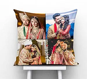 PINK SWAN Photo Cushion/Pillow for Gift to Husband,Wife,Mother,Father,Girl, Boy,Best Friend on Birthdays,Valentine,Rakhi with Filler. Size:- 16x16 inches, Colour:- Multi, Style 15