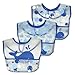 green sprouts Wipe-Off Bibs (Blue Whale, Pack of 3)