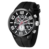 Mode freizeit outdoor sport uhr，Edelstahlgehäuse Grüner silikon riemen Große zifferblatt qualität wasserdicht uhr-F