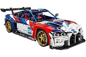 MocSpaß Technik Sportwagen Bausatz für M 4 Rennwagen, 1:8 Groß Technik Auto ModeIIbausatz, 4500 Klemmbausteine Technik Auto Bausteinsatz, Baukasten KompatibeI mit Iego Technik Auto