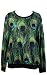 THENICE Women's Digital Print Pullovers Sweatershirts (Peacock feathers)