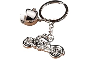 Wasserquelle 3D Metal Motor Bike Keyring Model Motorcycle Helmet Keychain Mini Motorcycle Motorbike Helmet Cool Silver Metal Charm Car Key Ring Keychain Gift (Motorbike)