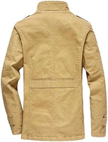 JJZXX Men's 100% Cotton Thick Trench Coat Military Outdoor Jacket Parka Plus Velvet Lined