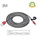 Produktbild iPhone Ladekabel/Datenkabel, Kinps[Apple MFi Zertifiziert] 3m Extralang Nylon-Umwickeltes Lightning auf USB Kabel für iphone 7/7 Plus/6/6 Plus/5s/5c/5, iPad, iPad mini/Air.(Schwarz&Rot)