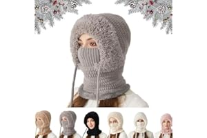 ZXCVWWE Choosemuc Women's Outdoors Windproof Scarf Hat,3-in-1 Winter Balaclava, 3 in 1 Beanie Hat,Choosemuc Hat,Warm Neck Warmer Sets,3-in-1 Outdoors Winter Balaclava Face Mask for Cycling