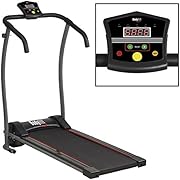 Bodyfit Motorised Electric Treadmill Folding Running Machine, LED Screen 3 Programs Max Speed 10km/h, Folds Away Home Office Use (With Arms)