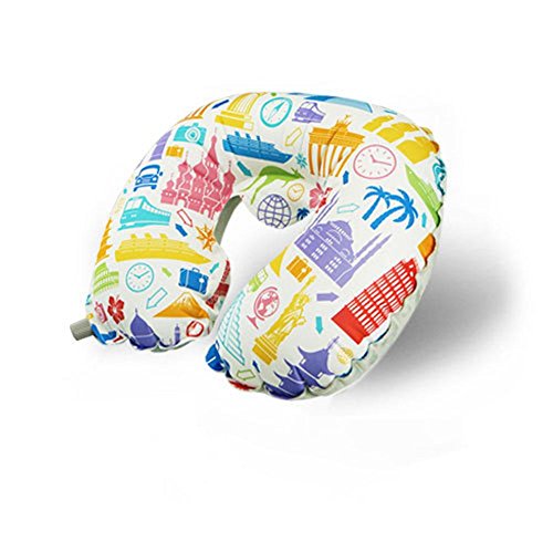 HZJ Inflatable Travel Pillows For Airplanes Comfortable U Shape Inflatable Neck Pillow With Head And Neck Supports For Airplanes Travel,Car, Send Free Blindfold + Earplugs