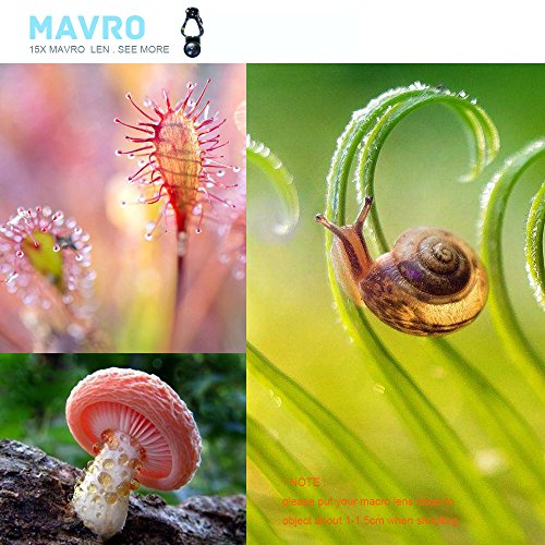 Obiettivi Smartphone con 8 Luci Flash, 0.63X Lenti Grandangolo, 15X Obiettivo Macro, Hovinso Obiettivo Cell Phone per iPhone 7, 6s, 6s Plus, 6, 5s, Samsung, HTC e PiÃ¹ Smartphone(Nero)