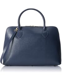 Chicca Tutto Moda CTM Borsa da Donna a Mano, Borsa elegante con stampa saffiano, 38x28x10cm, Vera pelle 100% Made in Italy