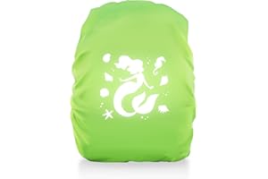 WANGDEFA Regenschutz Schulranzen Einhorn Regenschutz für Rucksack Step By Step Regenhülle Wasserdichter Rucksack Überzug Reflektierend für Mädchen Kinder