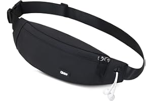 QINLOV Bauchtasche wasserdichte Gürteltasche Damen und Herren für Handy bis 6.8 Zoll, Hüfttasche Sport Running Camping Fahrrad Reisen Joggen Laufen Laufgürtel (Schwarz)