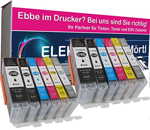 NMPrint 12 komp. XL Druckerpatronen für Canon Pixma MG7700 MG7750 MG7751 MG7752 MG7753 / Canon TS 8050 8051 8052 8053 9050 9055 ( Ersatz für Canon PGI-570BK CLI-571BK CLI-571C CLI-571M CLI-571Y CLI-571GR 2 x Black 2 x Photoblack 2 x Cyan 2 x Magenta 2 x Yellow 2 x Gray