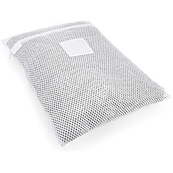 Hangerworld Lot 60 x 45 cm Polyester Haute température en Toute sécurité en Machine à Laver ou sèche-Linge Professionnel en Maille Filet à Linge à Laver Sac avec Fermeture Éclair, Blanc