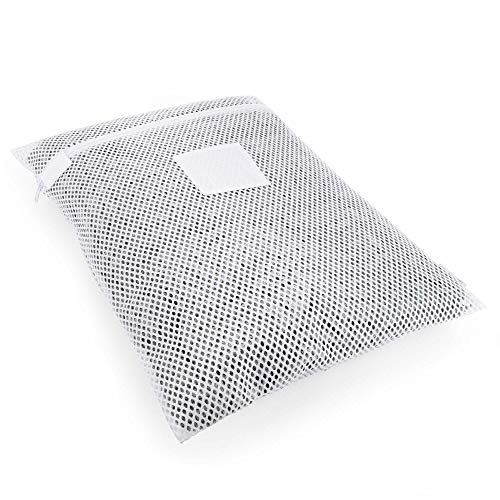 Hangerworld Lot 60 x 45 cm Polyester Haute température en Toute sécurité en Machine à Laver ou sèche-Linge Professionnel en Maille Filet à Linge à Laver Sac avec Fermeture Éclair, Blanc