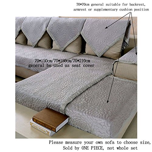 Beautylife66 Sofahusse Hochwertig Sofabezug Stretchhusse L 70*180cm Sofaabdeckung Grau - 6