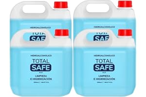 MLG SISTEMA 360 PACK 4 x Total Safe – Solucion Hidroalcohólica Garrafa 5L con 70% de Alcohol sin aclarado | Higienizante de Manos 5000ml