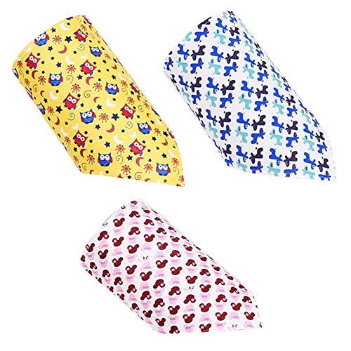 Set Of 3 Baby Cute Bandana Drool Bibs Unisex Cotton ( NO: 8 . 9 . 10 )