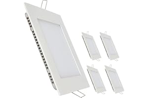 LED ATOMANT Confezione da 5 Pannello LED Downlight da Incasso Quadrato 225mm, 20W, Colore Bianco Neutro (4500K), 1800 Lumen, Driver incluso