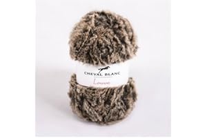 Laines Cheval Blanc - LOUVE fil à tricoter 100% polyester 50g - Fil à tricoter effet fourrure