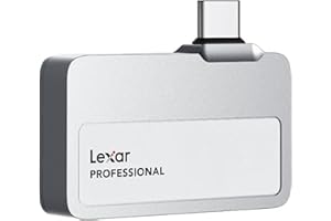 Lexar Professional Go Portable SSD 1To, Ultra-Compact, supporte Apple ProRes, jusqu'à 1050MB/s en Lecture et 1000MB/s en écriture, USB 3.2 Gen 2, IP65, pour iPhone 15/16 Pro, Argent