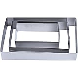 TAMUME Acciaio Inossidabile Rettangolare Anelli per Torte per Muffa di Torta Mousse Ring Mold Ideale per Set di Muffa Torta d