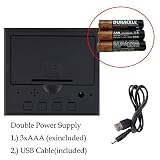 Mini Würfel Digital Wecker Retro USB / AAA Batteriebetriebene LED-Beleuchtung Sprachsteuerung mit Zeit Datum Temperaturanzeige (Bambus) - 4