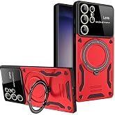 Coverzone Samsung Galaxy S25 Ultra ile uyumlu Kılıf Joy Joy Stand Olabilen Lens Korumalı 360&deg; Derece D&ouml;nen Halak Y&uuml;z&uuml;k Aparat