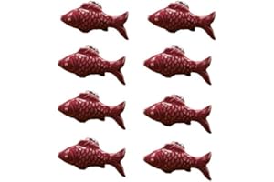 FBSHOP(TM) 8pcs Lila Nette Fisch Form Keramik Türknauf /MöbelKnopf /Möbelgriffe für Küche Schränke, Kleiderschrank, Kommode, Schublade,Schranktür Schlafzimmer und Badezimmer KinderZimmer Dekor etc.