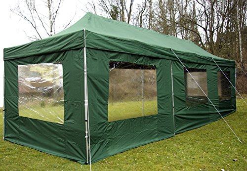 Falt Pavillon 3x9m grün Faltpavillon Seitenteile wasserdichtes Dach - 2
