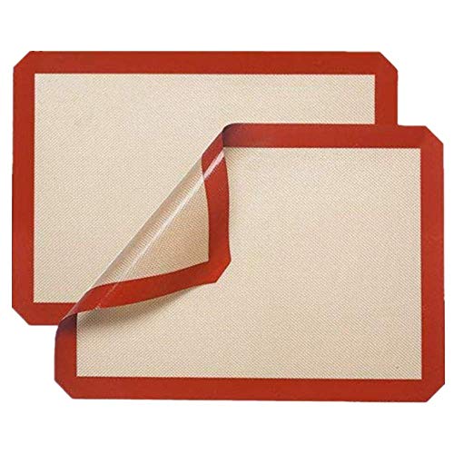OCMCMO Tapis de Cuisson en Silicone, [2 Pièces, 40x30cm] Anti-Adhérent, Réutilisable, Facilement Lavable,100% sans BPA Toile de Cuisson Silicone Saine