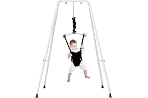 GAORUI Baby Jumper Set with Hanging Shelf Adjustable Toddler Baby Bouncer Baby Toys (Black)