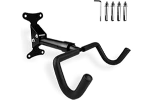 TERRARIDE Supporto Bici da Muro Pieghevole, Parete Salvaspazio, Realizzato in Metallo Robusto, Regolabile in Angolazione e Distanza, Protezione in Schiuma EVA Spessa 8 mm, Adatto per Bici da MTB