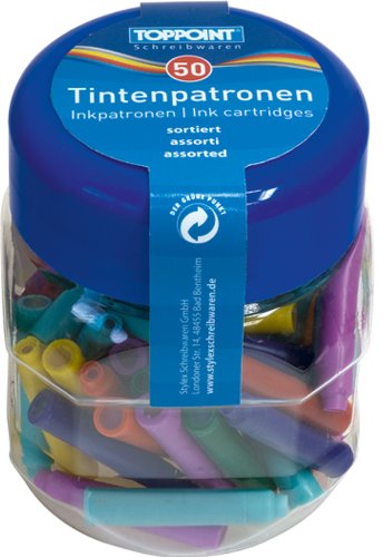 100 (2x50Stk) Füllerpatronen Patronen für Füller farbig